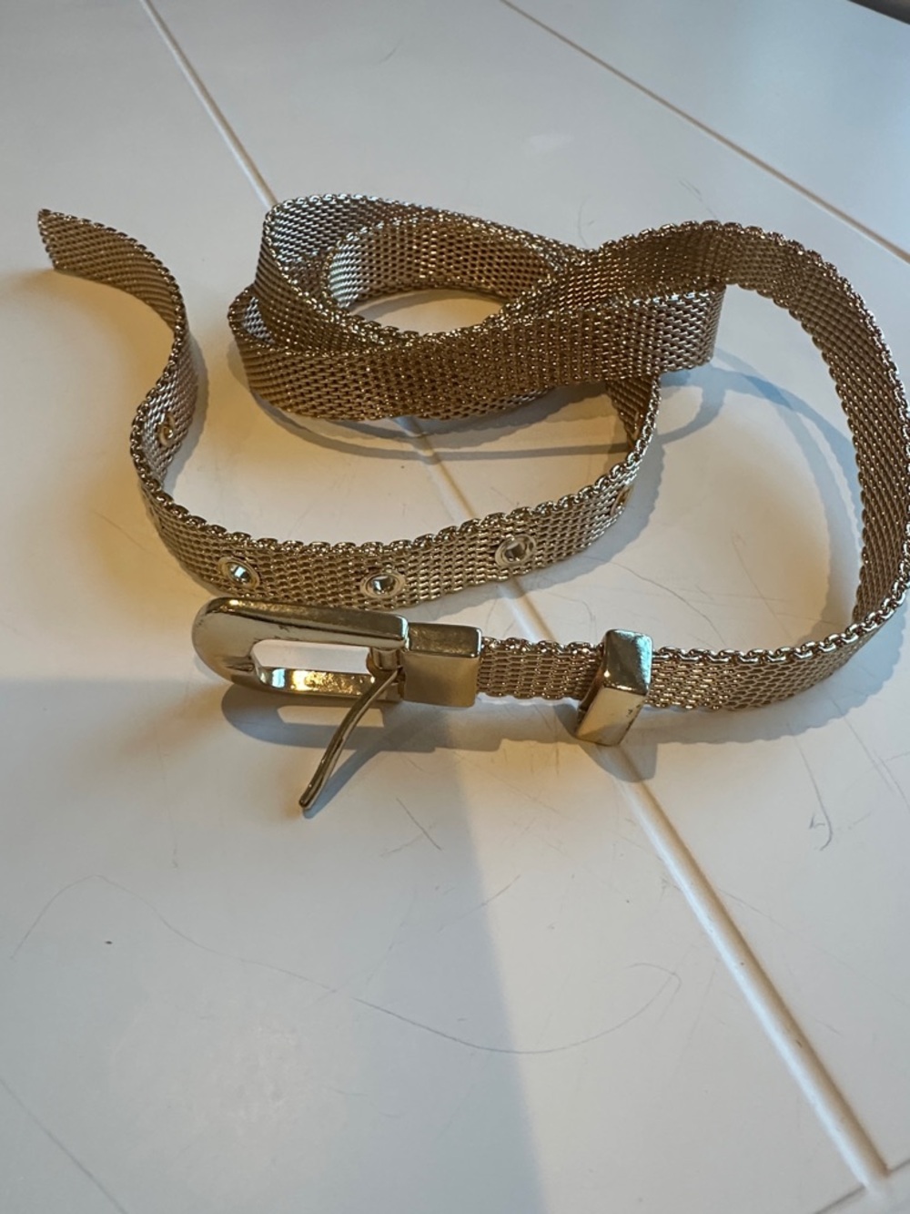 Gold-Tone Mesh Belt - Women Accessories